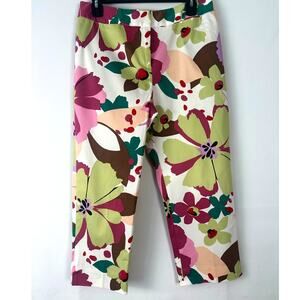 McLaughlin Flower Printed Capri Pants, Great Quality, Beautiful Print Size 8